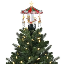 Mr. Christmas Tree Toppers>11" Animated Carousel Tree Topper