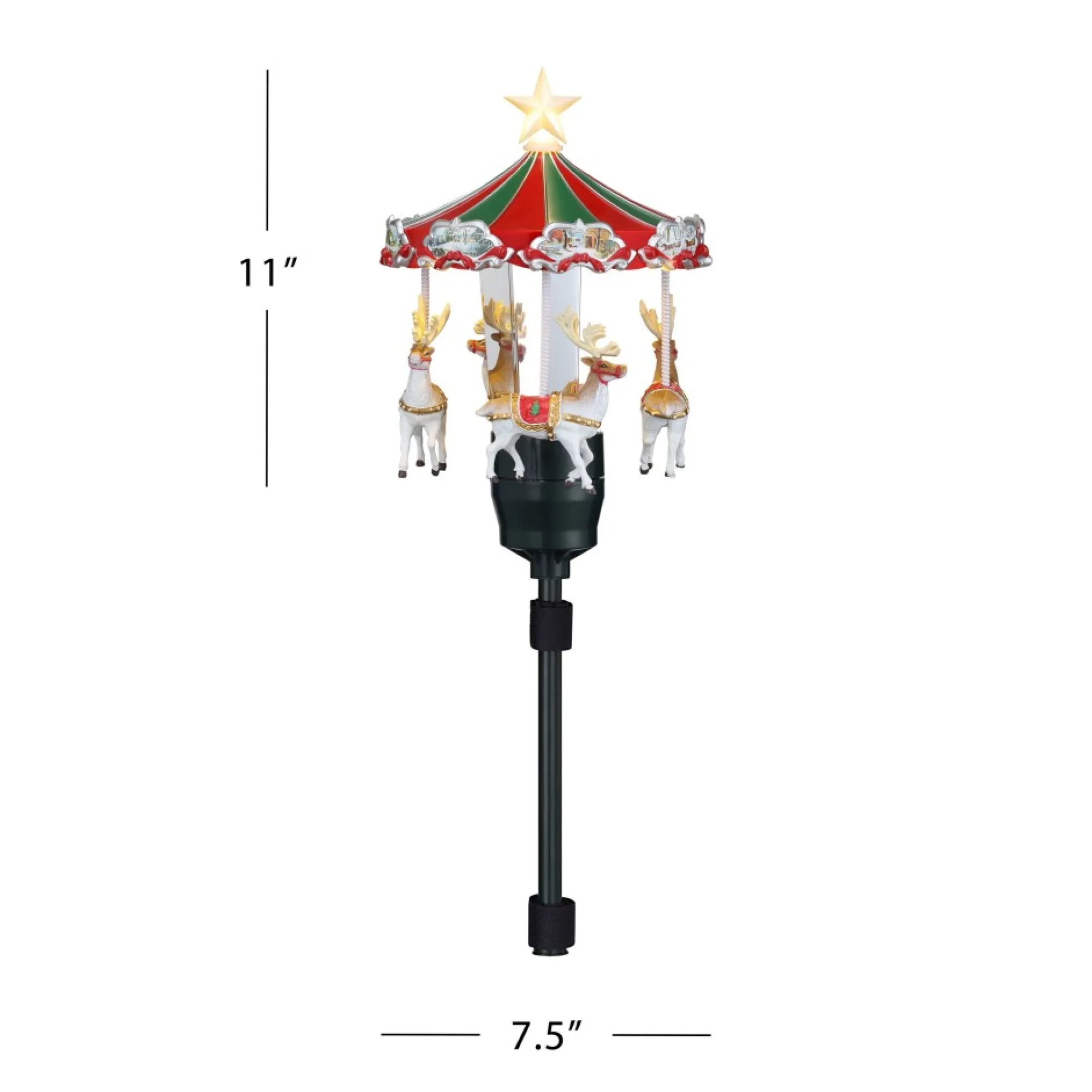 Mr. Christmas Carousels>11" Animated Carousel Tree Topper