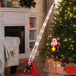 Mr. Christmas Musical Decor>44" Animated Christmas Crane - White Santa