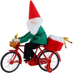 Mr. Christmas Musical Decor>11" Animated Cycling Gnome