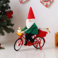 Mr. Christmas Musical Decor>11" Animated Cycling Gnome