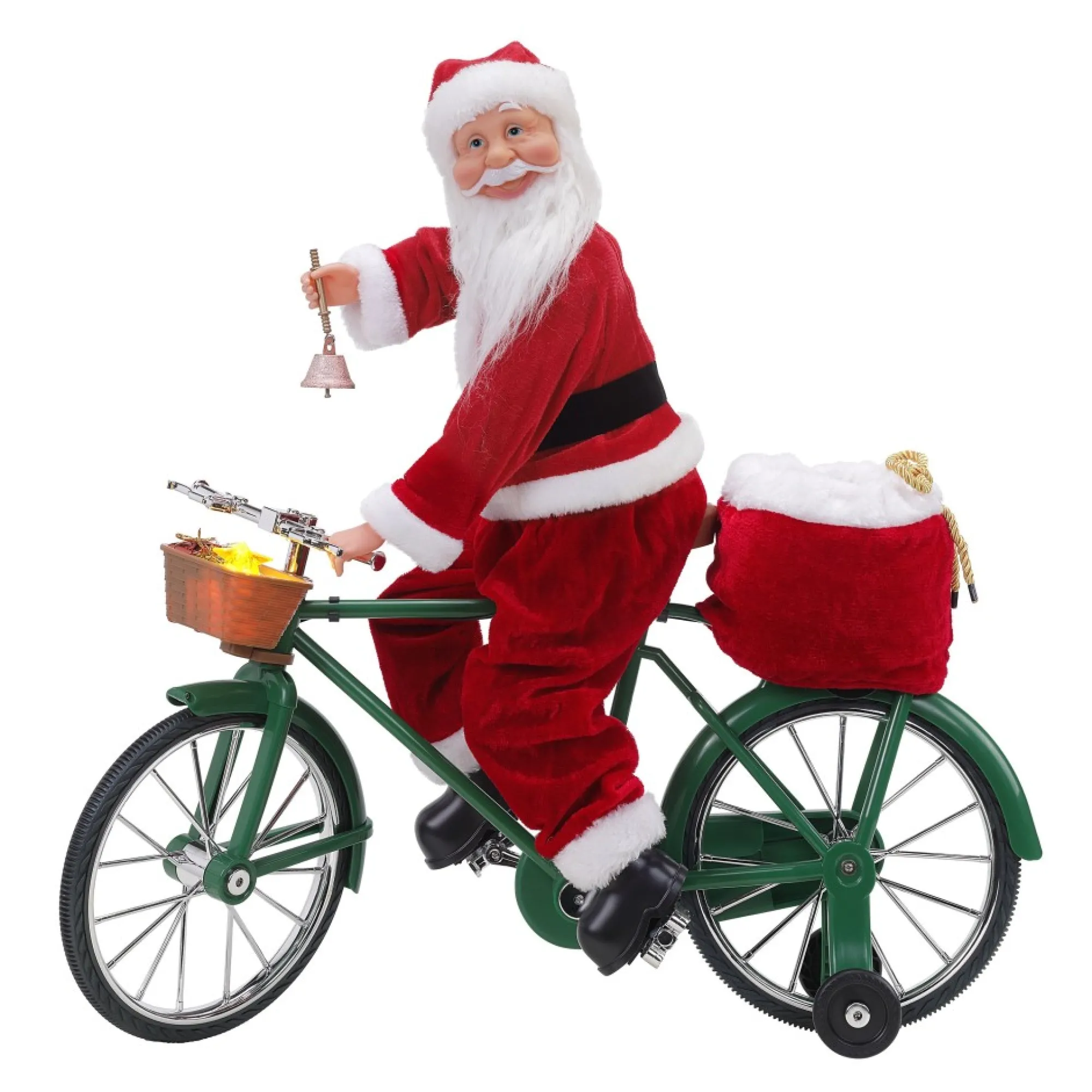 Mr. Christmas Musical Decor>23" Animated Cycling Santa