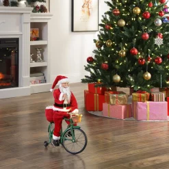 Mr. Christmas Musical Decor>23" Animated Cycling Santa