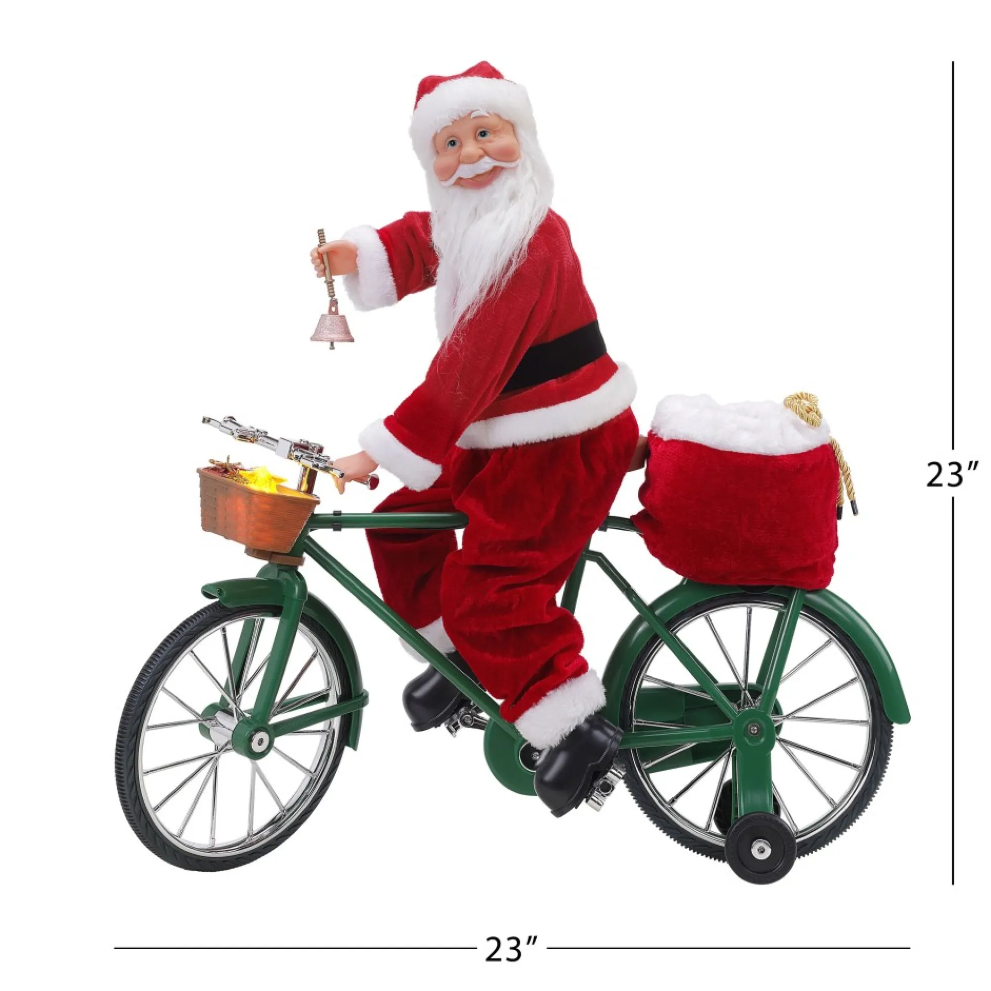 Mr. Christmas Musical Decor>23" Animated Cycling Santa
