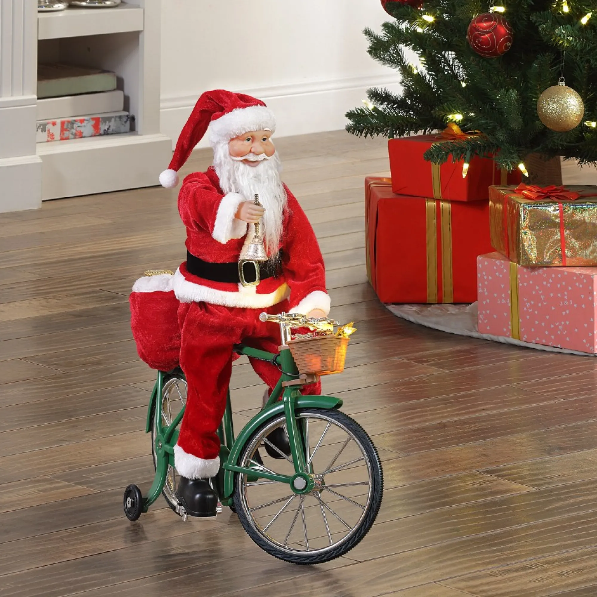 Mr. Christmas Musical Decor>23" Animated Cycling Santa
