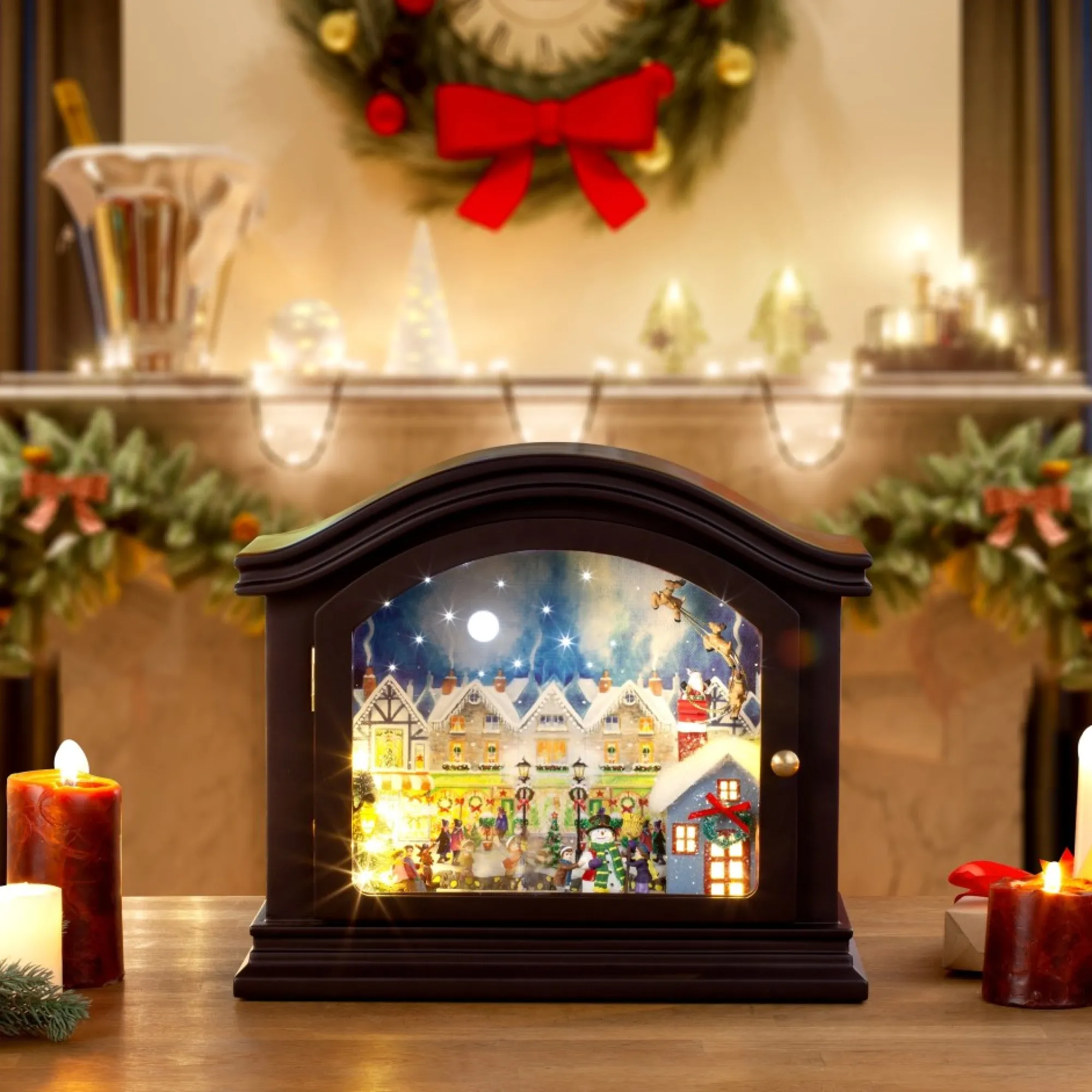 Mr. Christmas Musical Decor>12" Animated Mantel Music Box