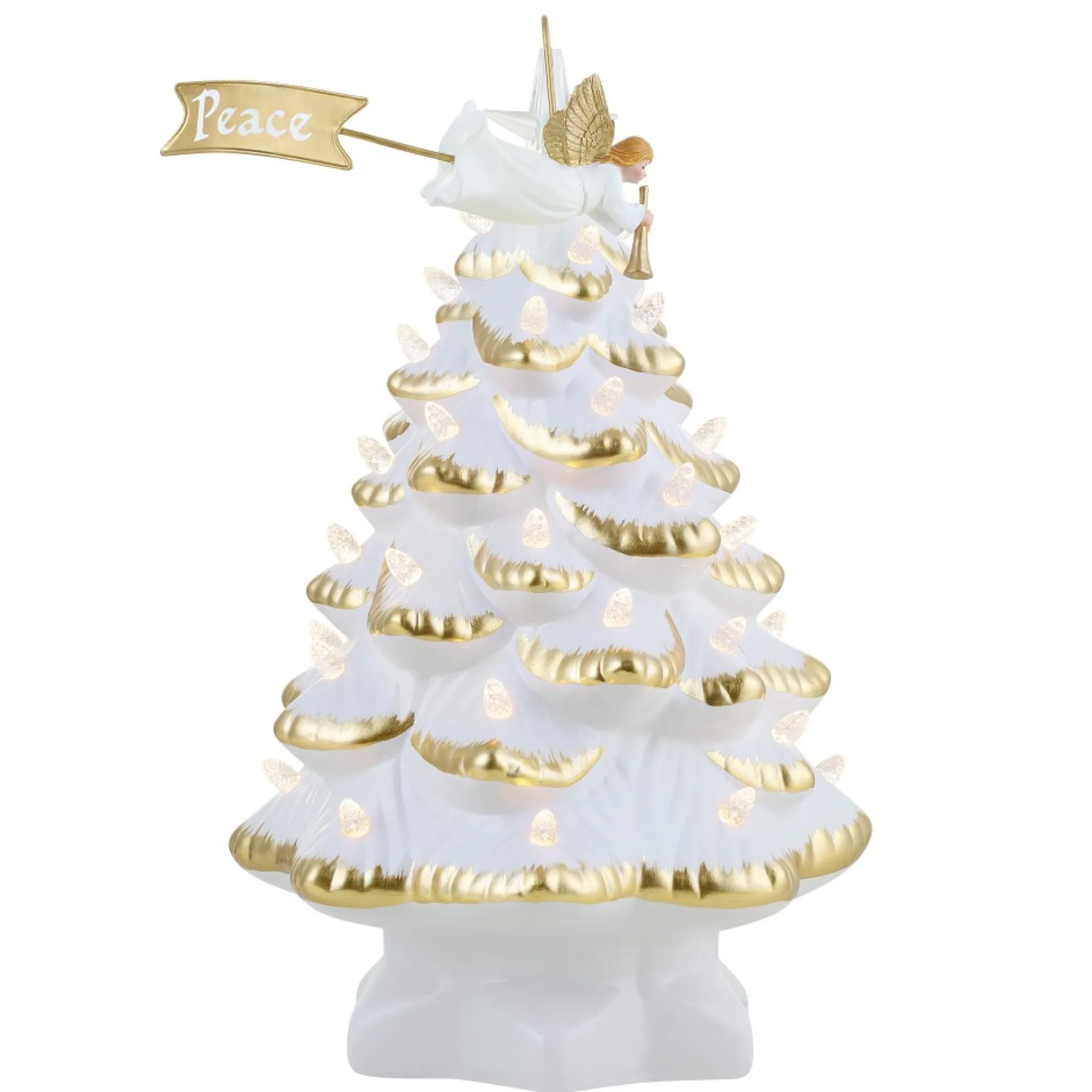 Mr. Christmas Character Trees>14" Animated Nostalgic Ceramic Tree - Angel