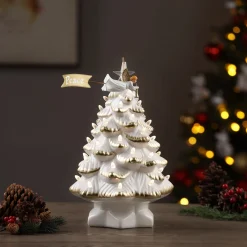 Mr. Christmas Character Trees>14" Animated Nostalgic Ceramic Tree - Angel