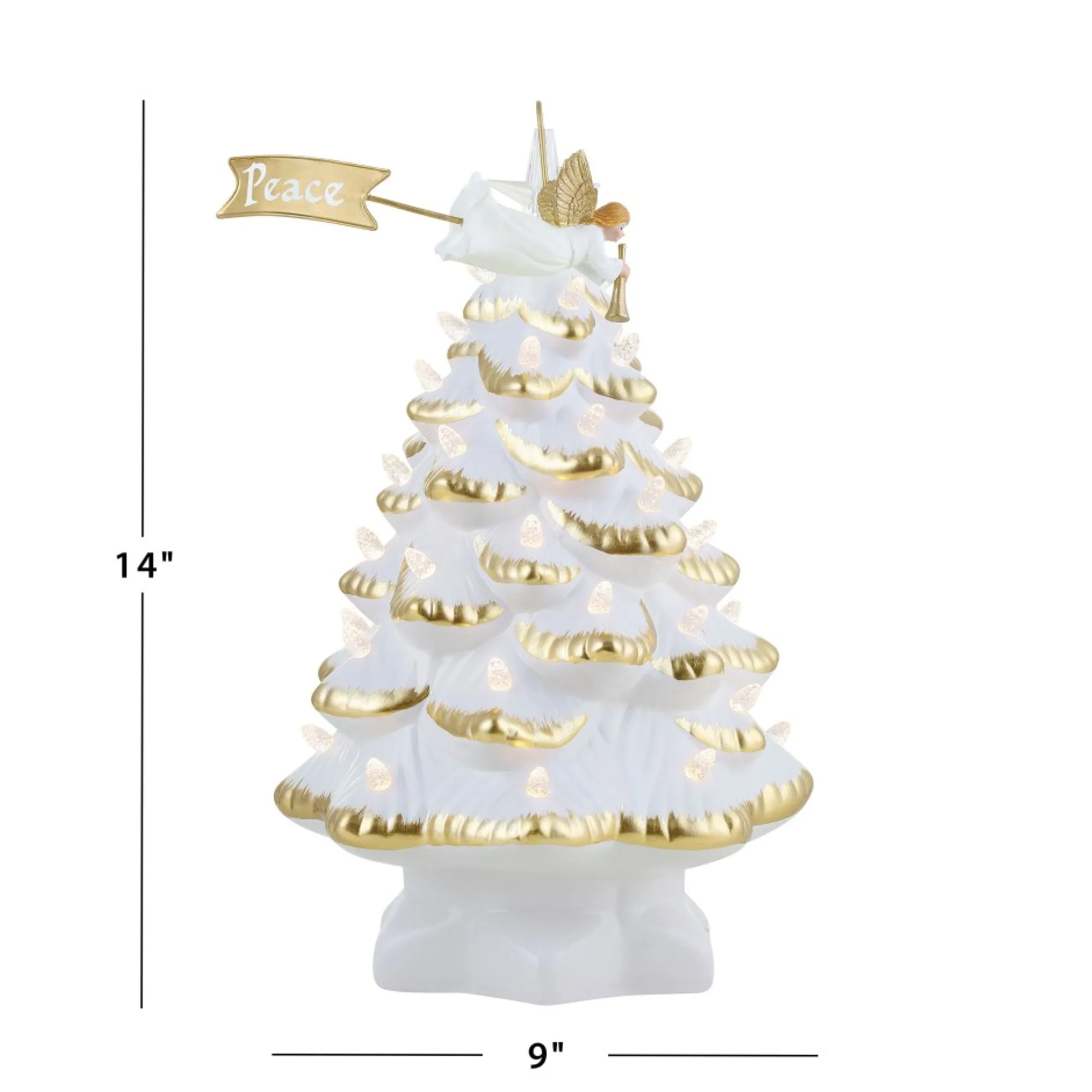 Mr. Christmas Character Trees>14" Animated Nostalgic Ceramic Tree - Angel