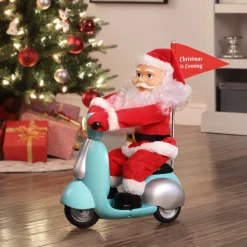 Mr. Christmas Musical Decor>14.5" Animated Scootin' Santa
