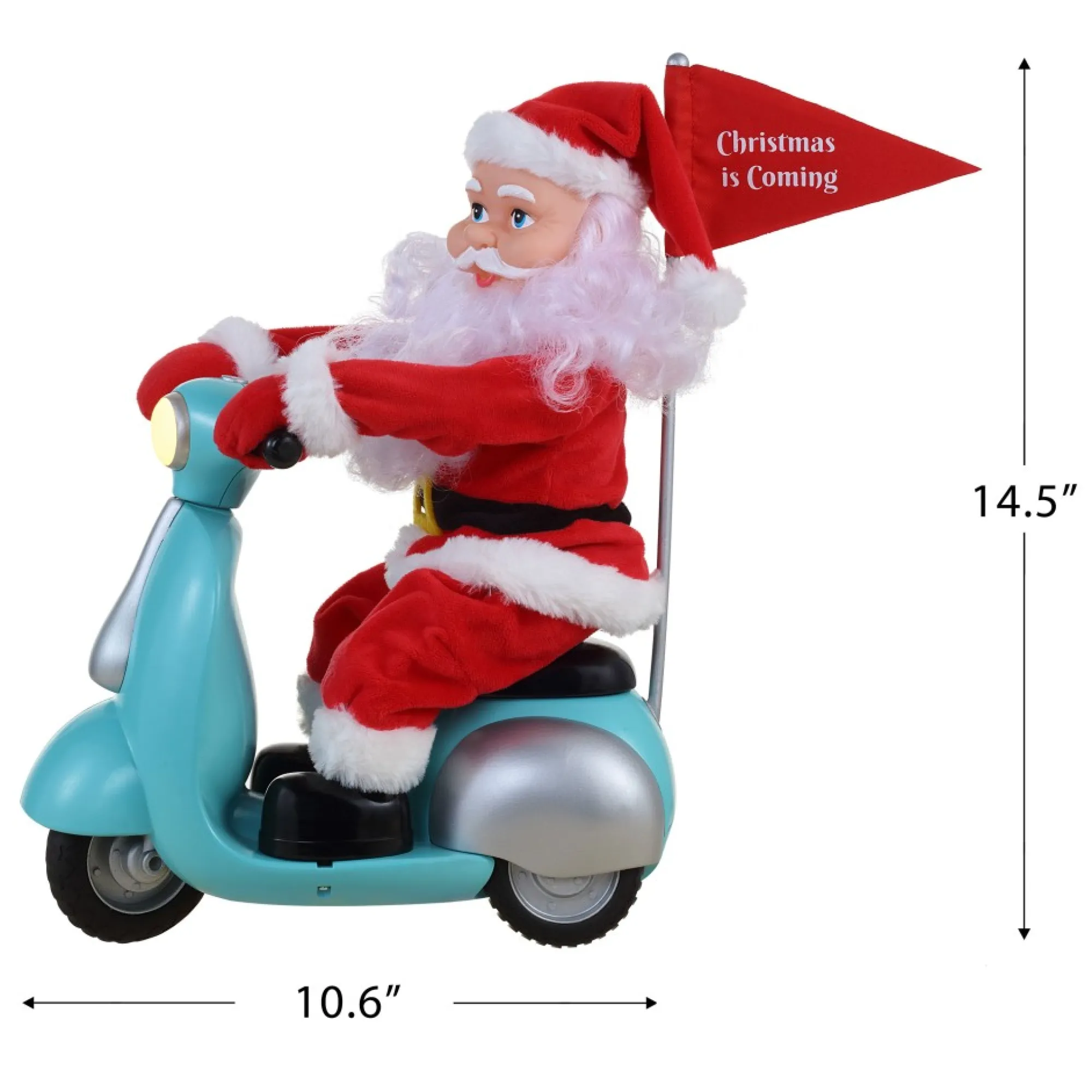 Mr. Christmas Musical Decor>14.5" Animated Scootin' Santa