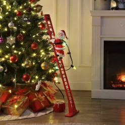 Mr. Christmas Climbers>43" Animated Super Climbing Sculpted White Santa