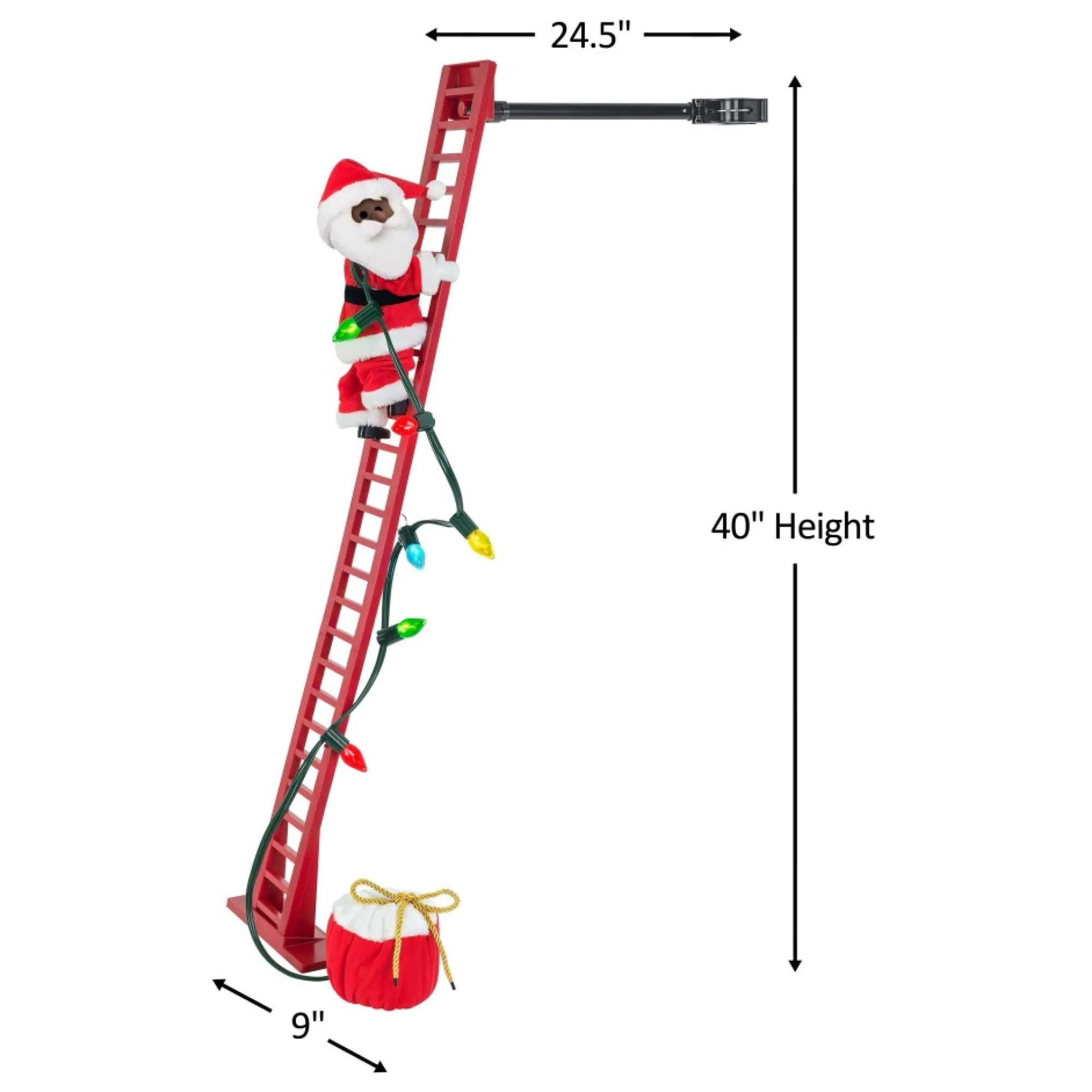 Mr. Christmas Super Climbers>43" Animated Super Climbing Black Santa