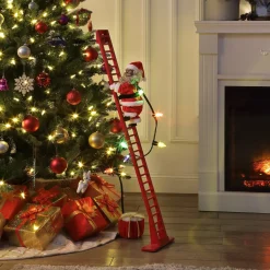 Mr. Christmas Climbers>43" Animated Super Climbing Sculpted Black Santa