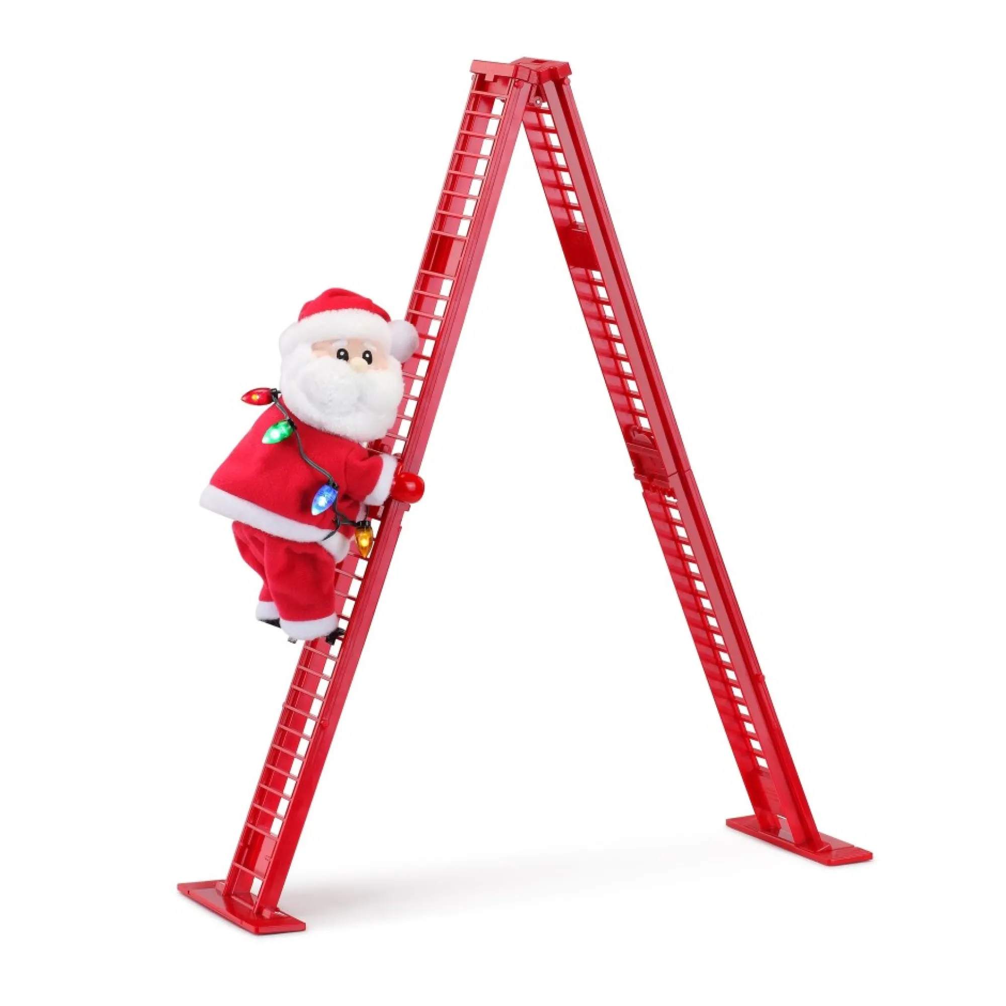 Mr. Christmas Musical Decor>17" Animated Tabletop Climbing White Santa