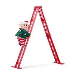 Mr. Christmas Musical Decor>17" Animated Tabletop Climbing Elf