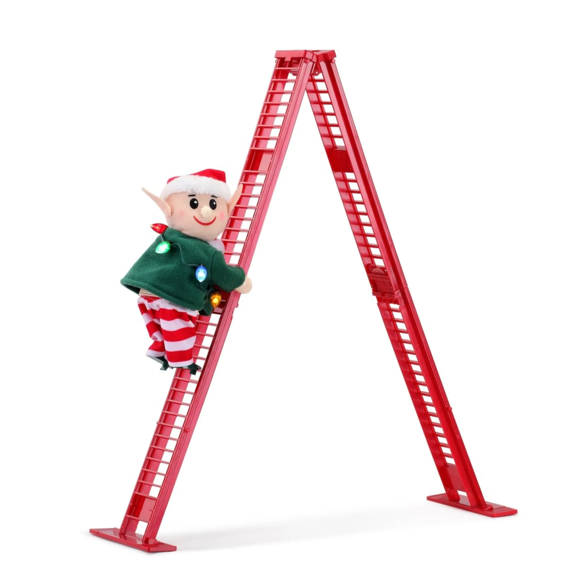 Mr. Christmas Musical Decor>17" Animated Tabletop Climbing Elf