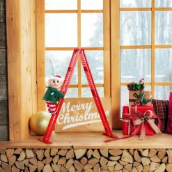 Mr. Christmas Musical Decor>17" Animated Tabletop Climbing Elf