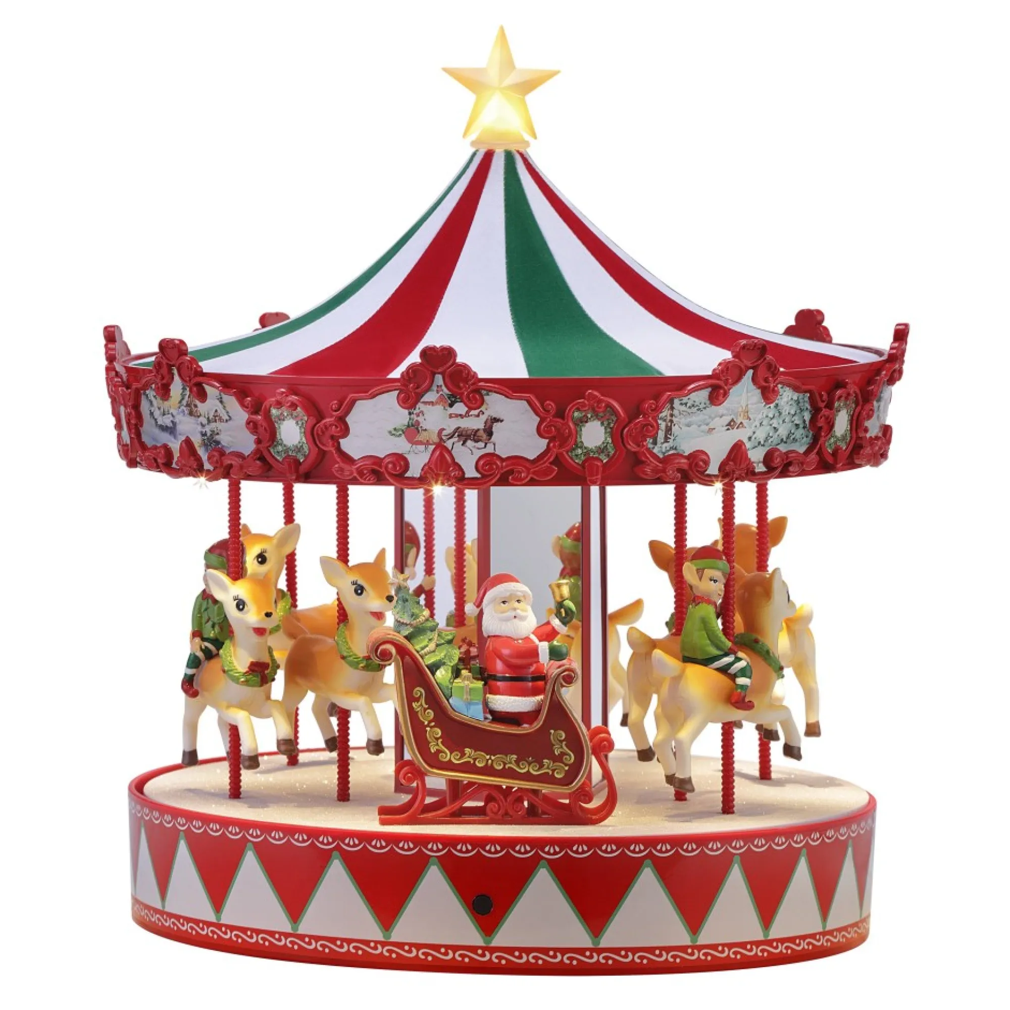 Mr. Christmas Carousels>14" Animated Vintage Carousel