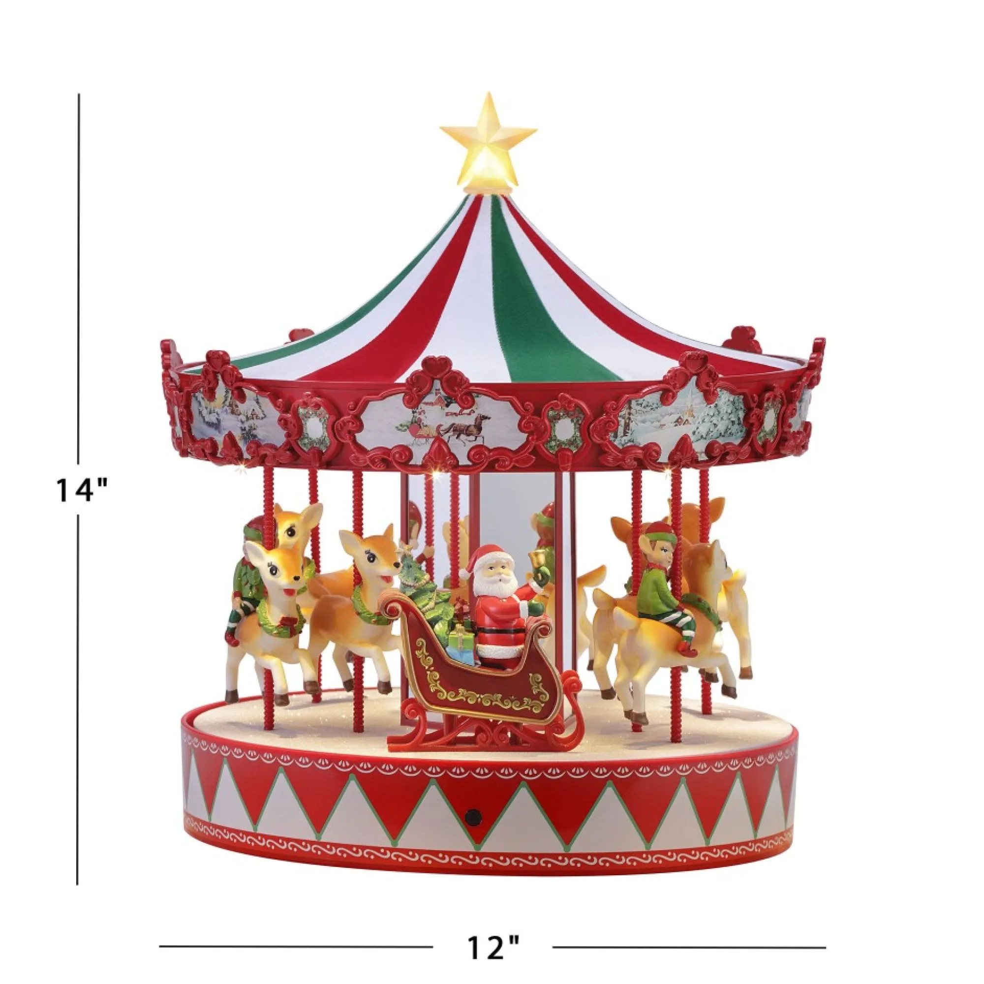 Mr. Christmas Carousels>14" Animated Vintage Carousel