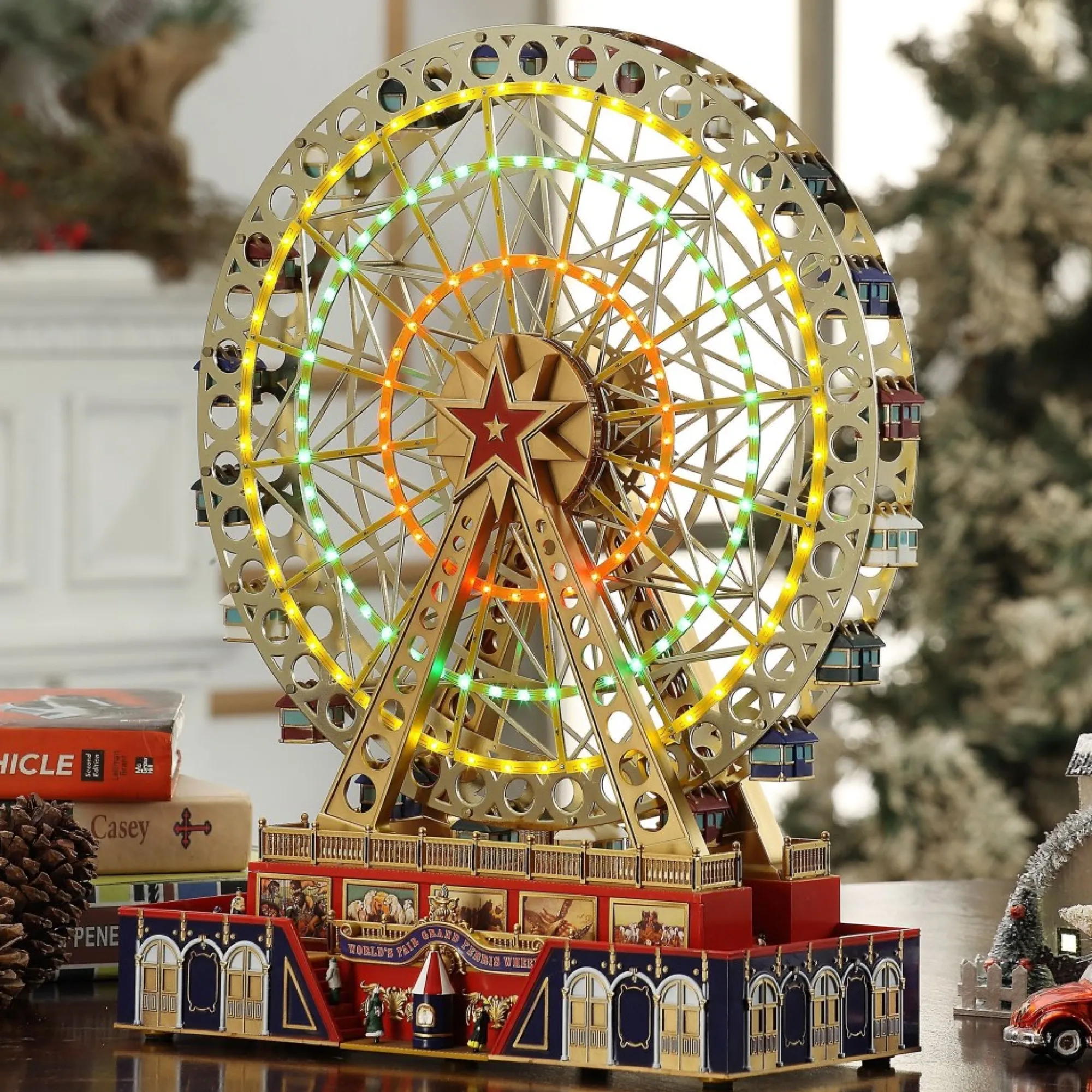 Mr. Christmas Musical Decor>15" Animated World's Fair Grand Ferris Wheel