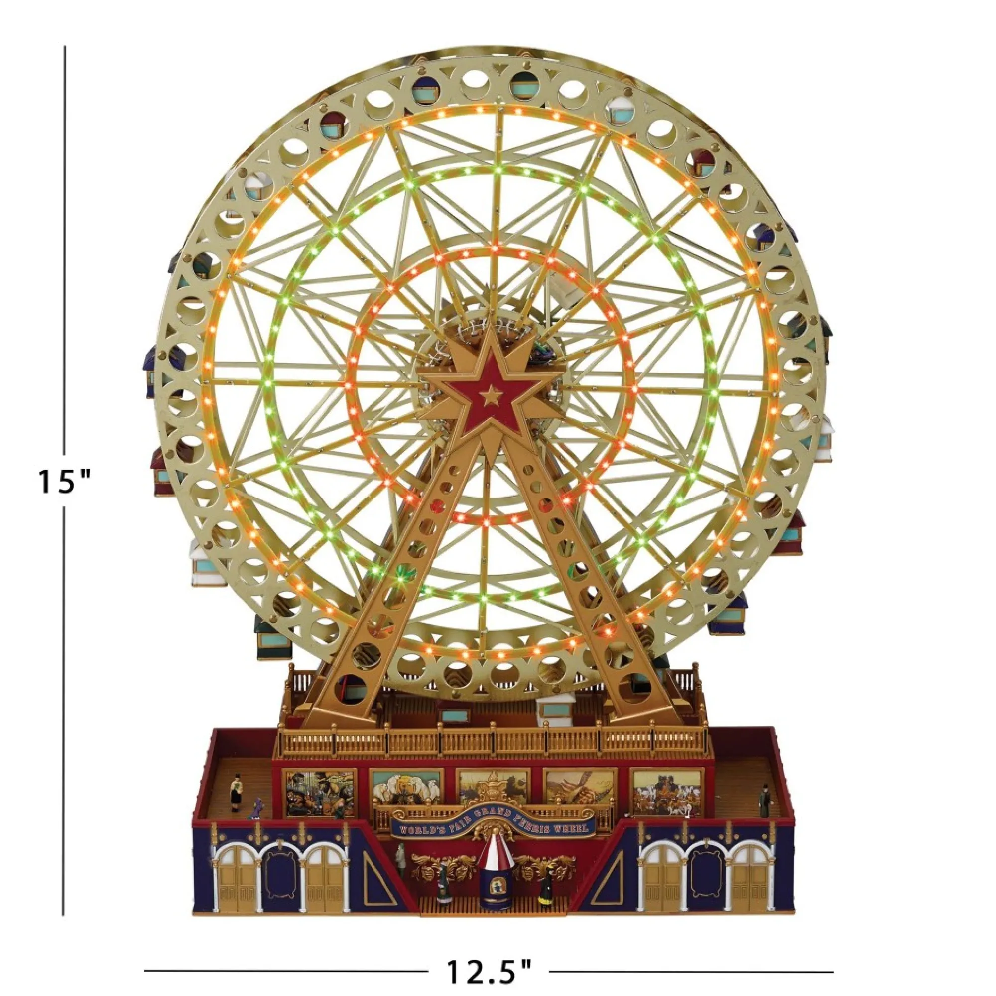 Mr. Christmas Musical Decor>15" Animated World's Fair Grand Ferris Wheel