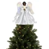 Mr. Christmas Tree Toppers>12" Fiber Optic Animated Tree Topper - Black Angel