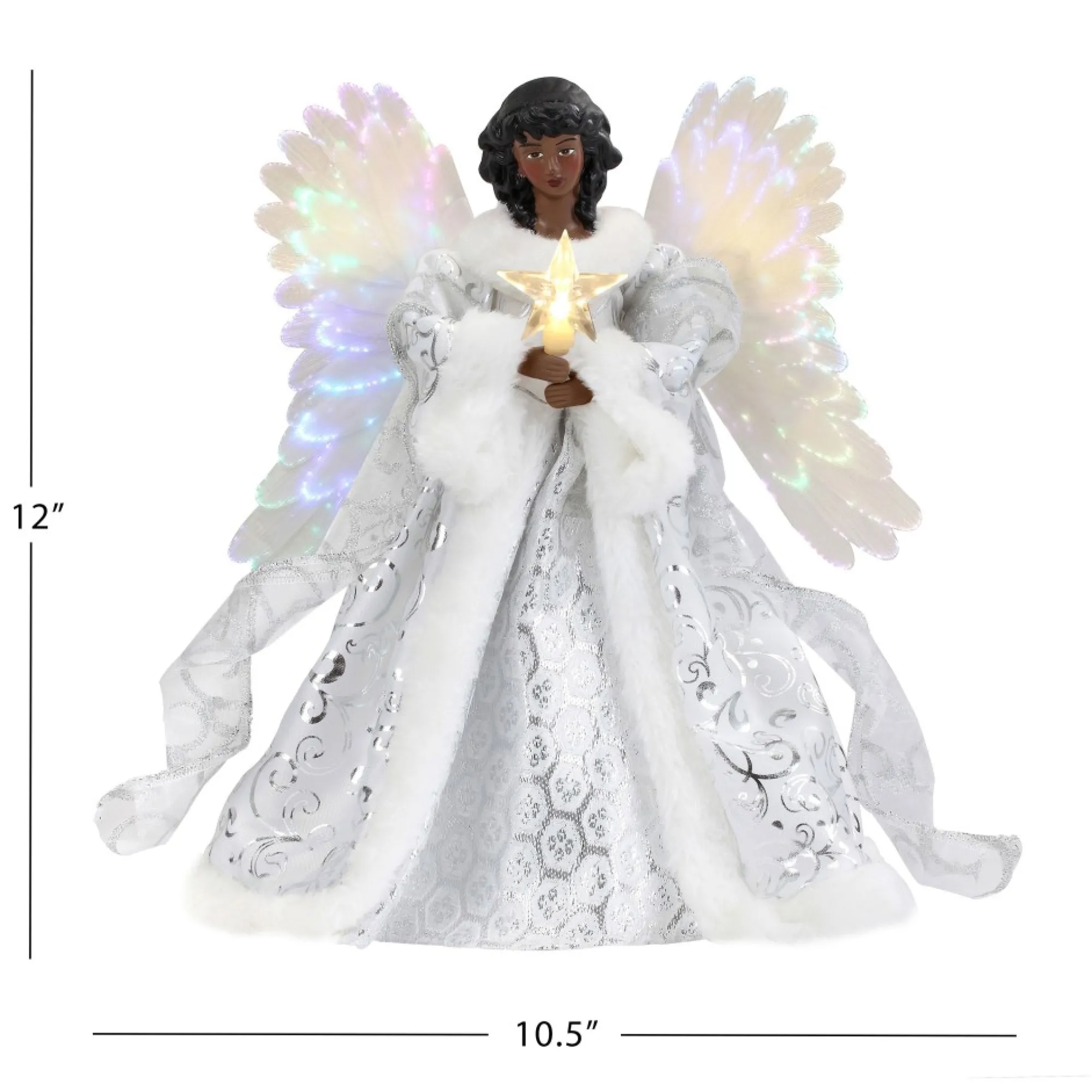 Mr. Christmas Tree Toppers>12" Fiber Optic Animated Tree Topper - Black Angel
