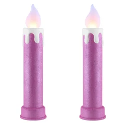 Mr. Christmas Blow Molds>24" Glitter Blow Mold Candle - Set Of 2 Pink
