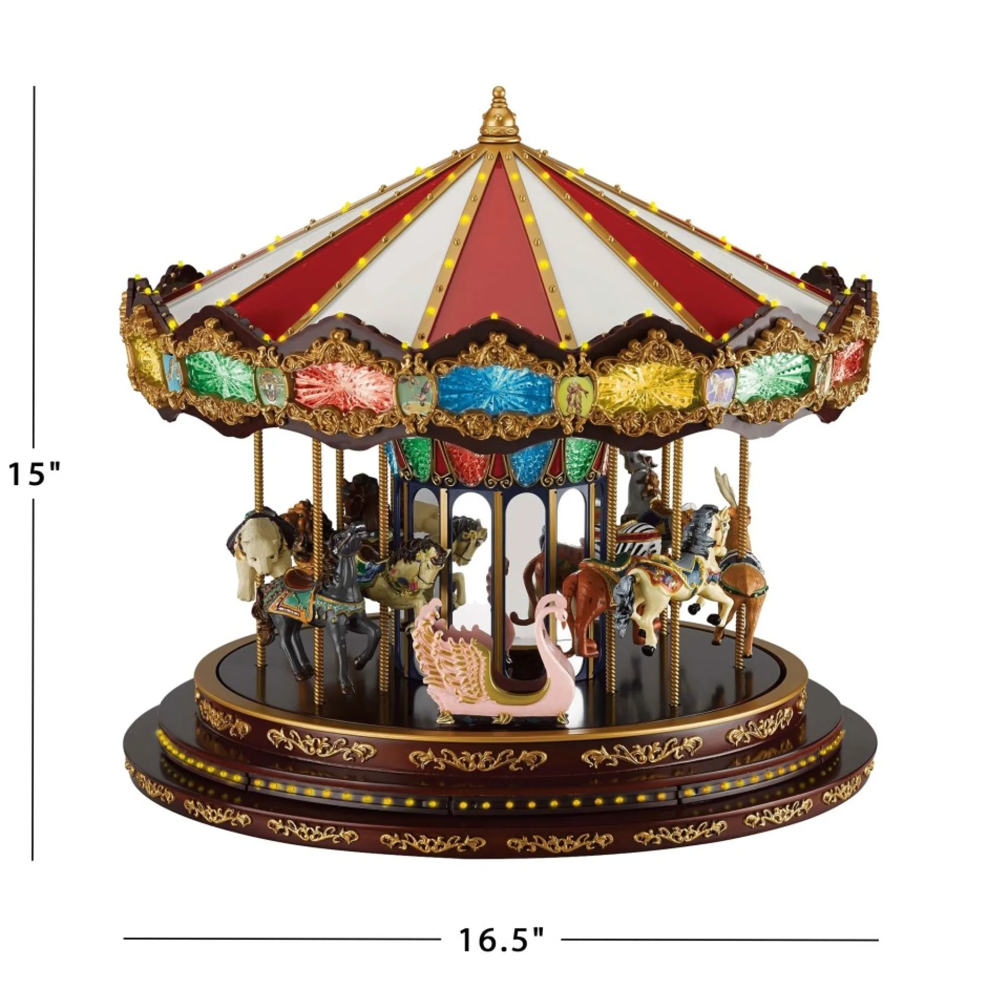 Mr. Christmas Carousels>15" Marquee Deluxe Carousel