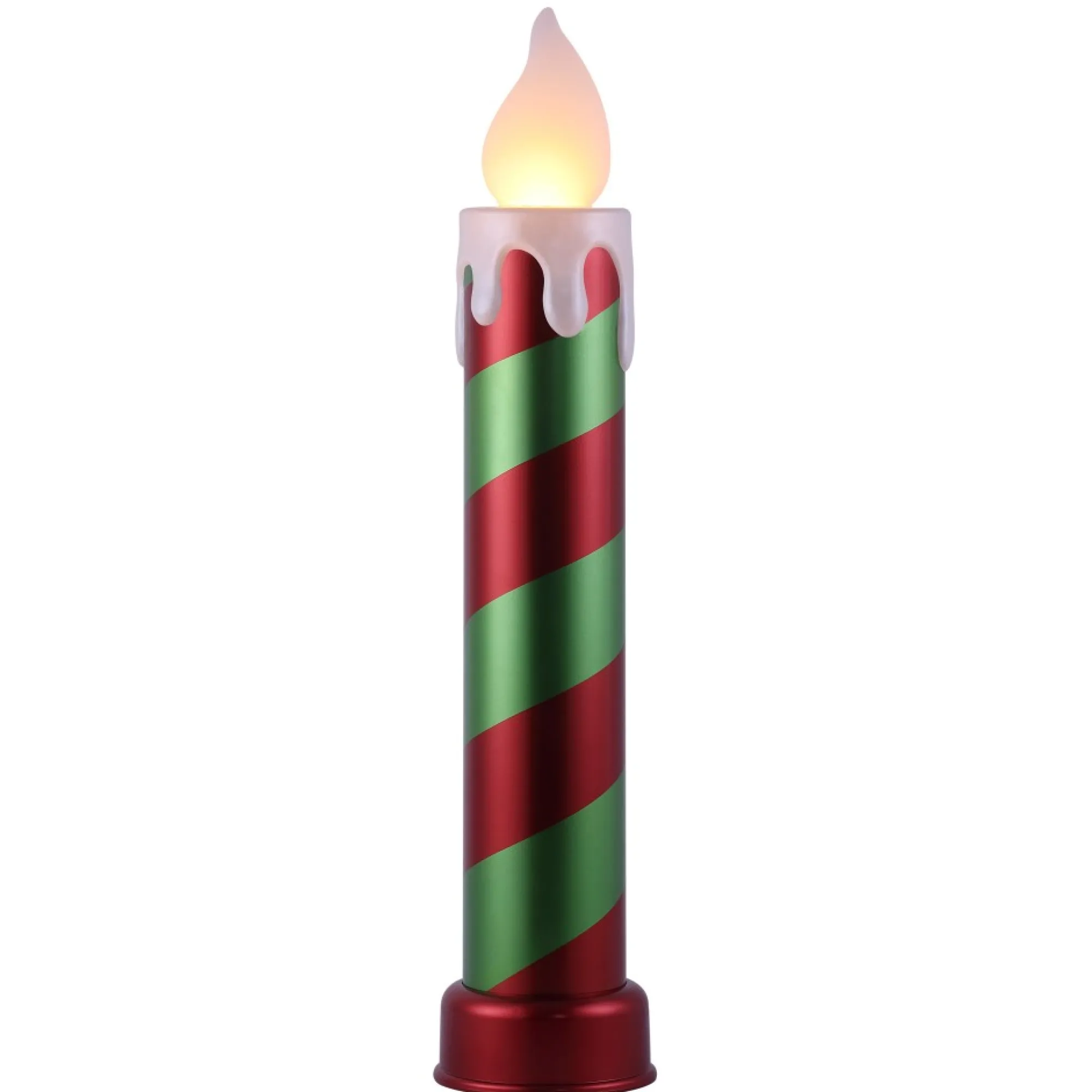 Mr. Christmas Blow Molds>36" Metallic Blow Mold Candle - Red & Green