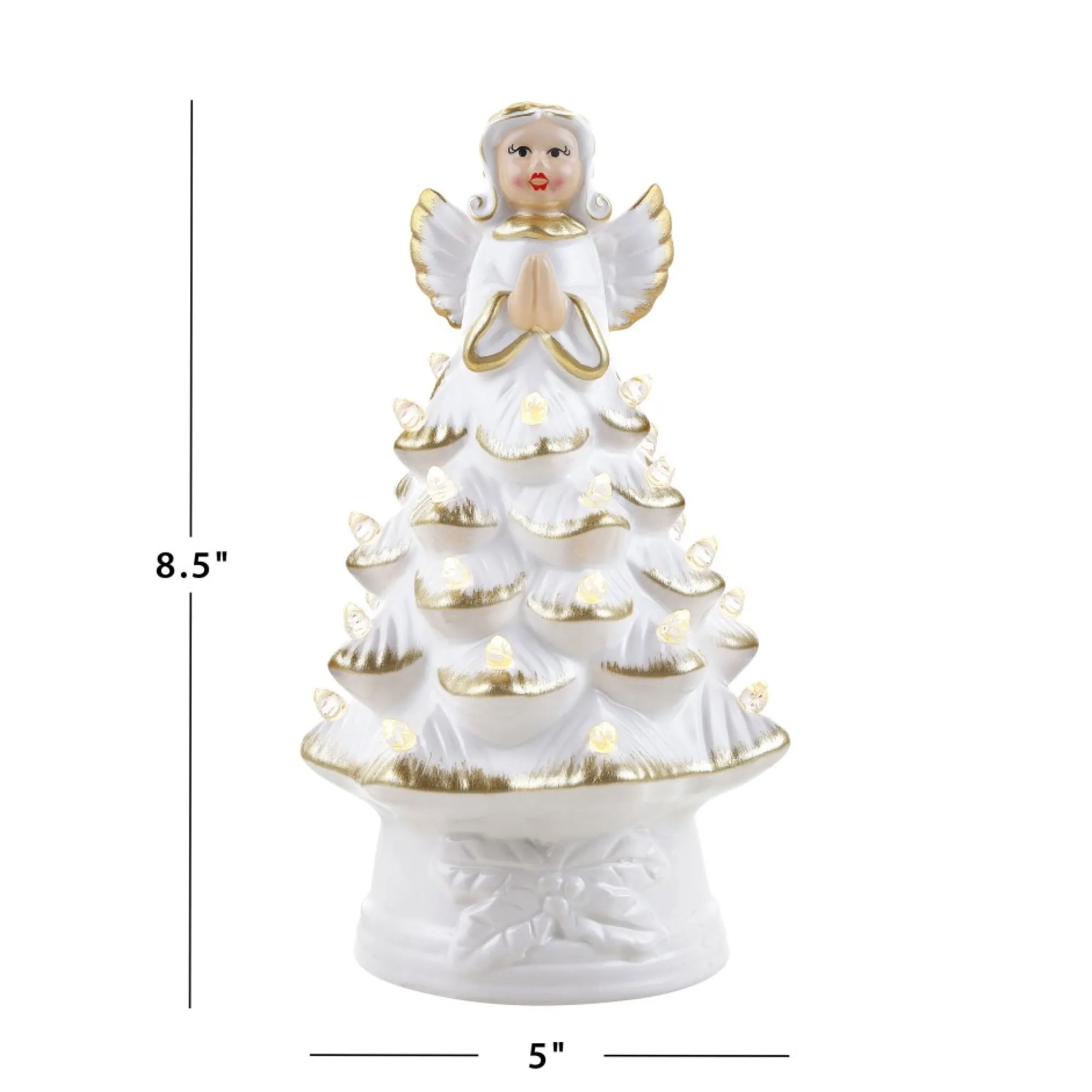 Mr. Christmas Character Trees>8.5" Nostalgic Ceramic Angel Tree