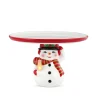 Mr. Christmas Plates & Platters>10" Nostalgic Ceramic Cake Plate - Snowman