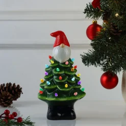 Mr. Christmas Character Trees>8.5" Nostalgic Ceramic Gnome Tree