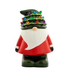 Mr. Christmas Cookie Jars>10.75" Nostalgic Ceramic Lit Gnome Cookie Jar