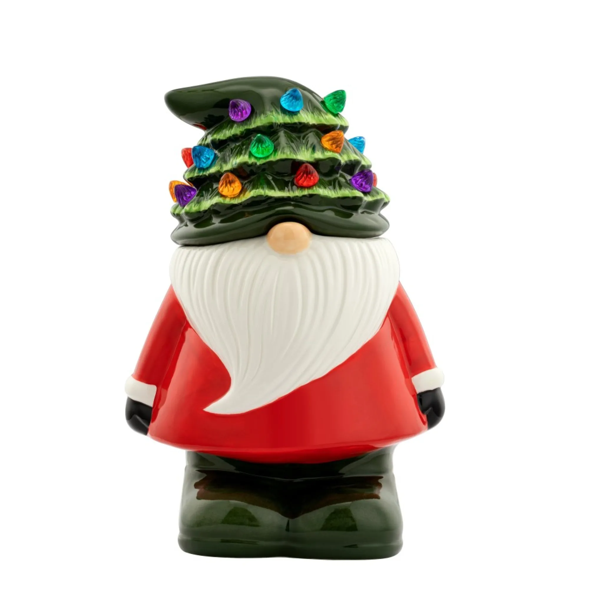 Mr. Christmas Cookie Jars>10.75" Nostalgic Ceramic Lit Gnome Cookie Jar
