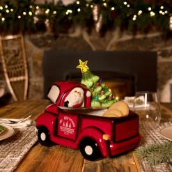 Mr. Christmas Cookie Jars>10.5" Nostalgic Ceramic Lit Truck Cookie Jar