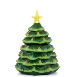Mr. Christmas Cookie Jars>13" Nostalgic Ceramic Lit Tree Cookie Jar