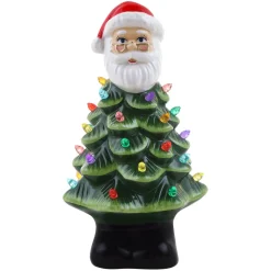 Mr. Christmas Green Ceramic Trees>8.5" Nostalgic Ceramic Santa Tree