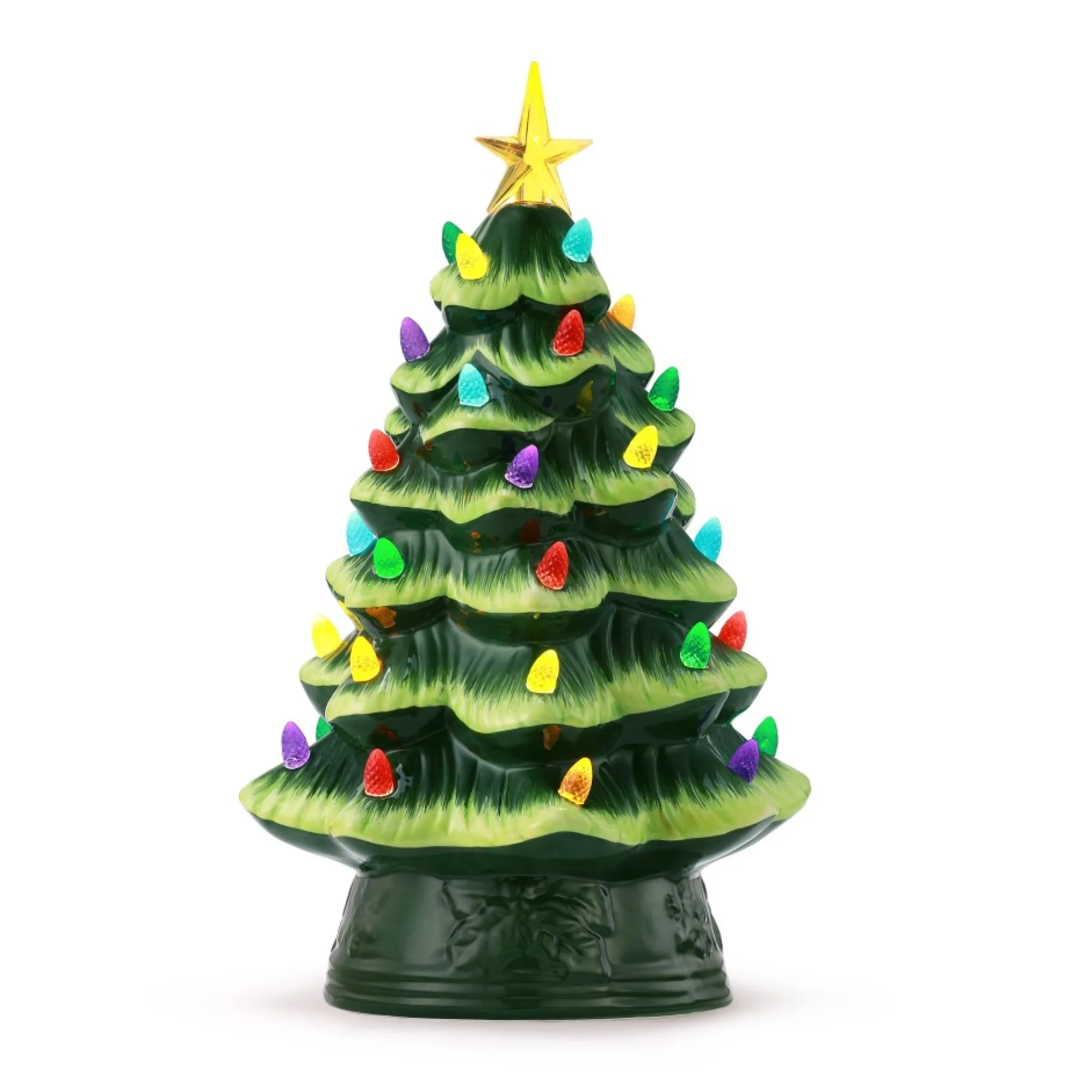 Mr. Christmas Green Ceramic Trees>12" Nostalgic Ceramic Tree - Green