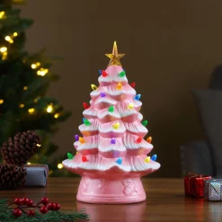 Mr. Christmas Pink Ceramic Trees>12" Nostalgic Ceramic Tree - Pink