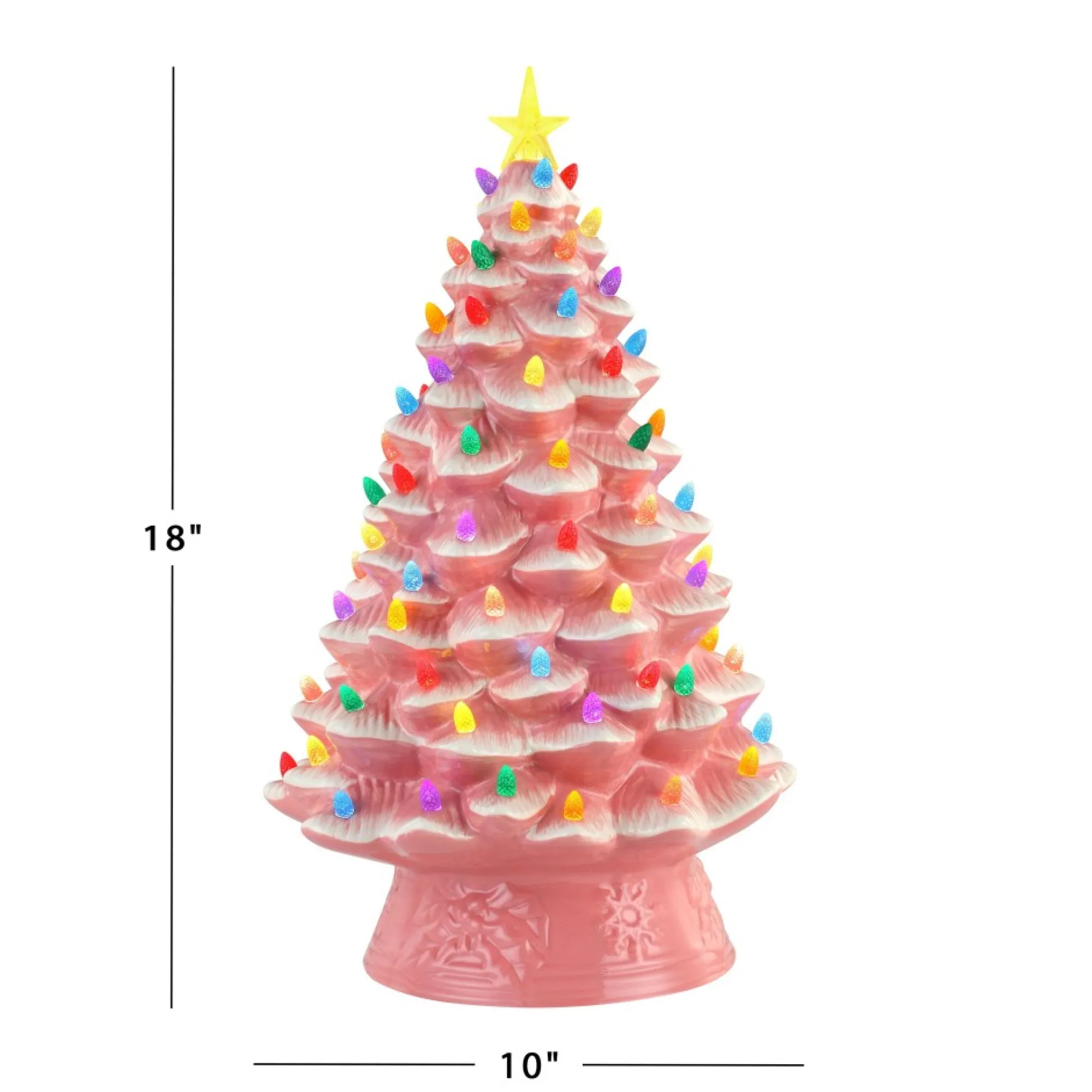 Mr. Christmas Pink Ceramic Trees>18" Nostalgic Ceramic Tree - Pink