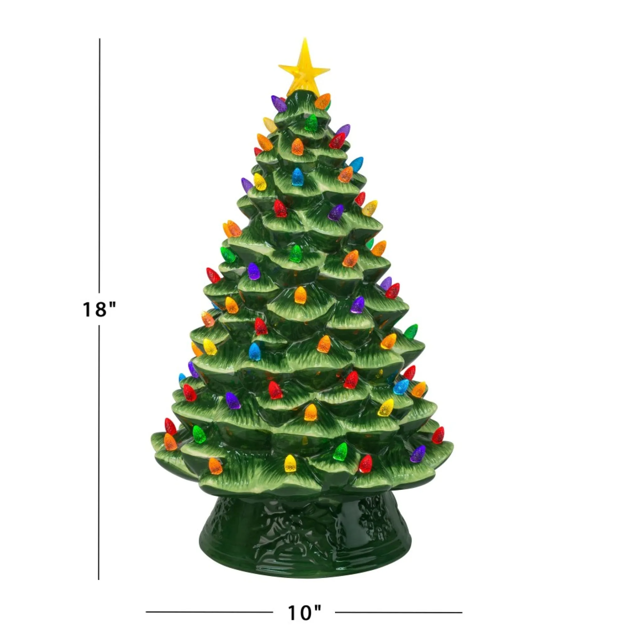 Mr. Christmas Green Ceramic Trees>18" Nostalgic Ceramic Tree - Green