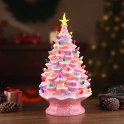 Mr. Christmas Pink Ceramic Trees>24" Nostalgic Ceramic Tree - Pink