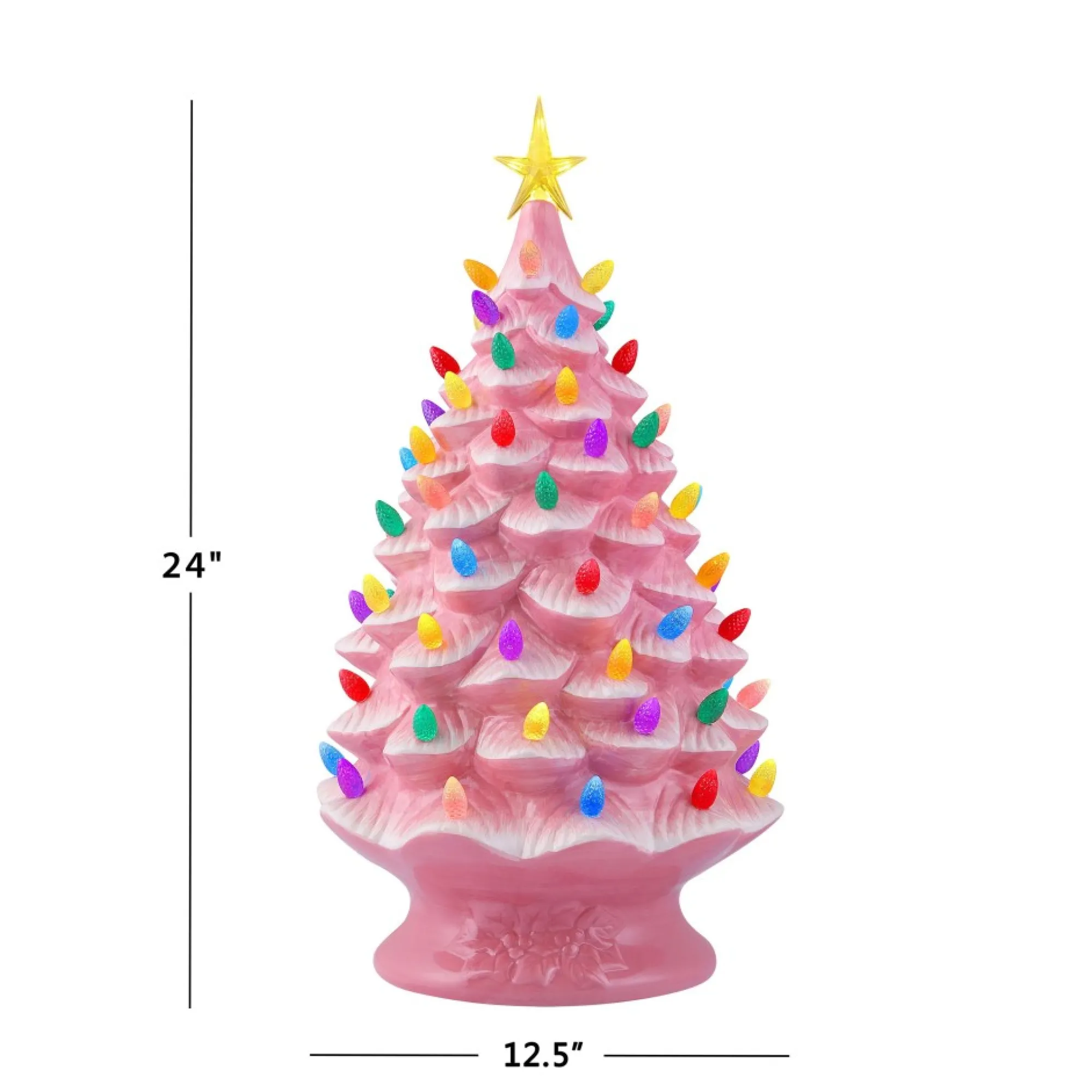 Mr. Christmas Pink Ceramic Trees>24" Nostalgic Ceramic Tree - Pink