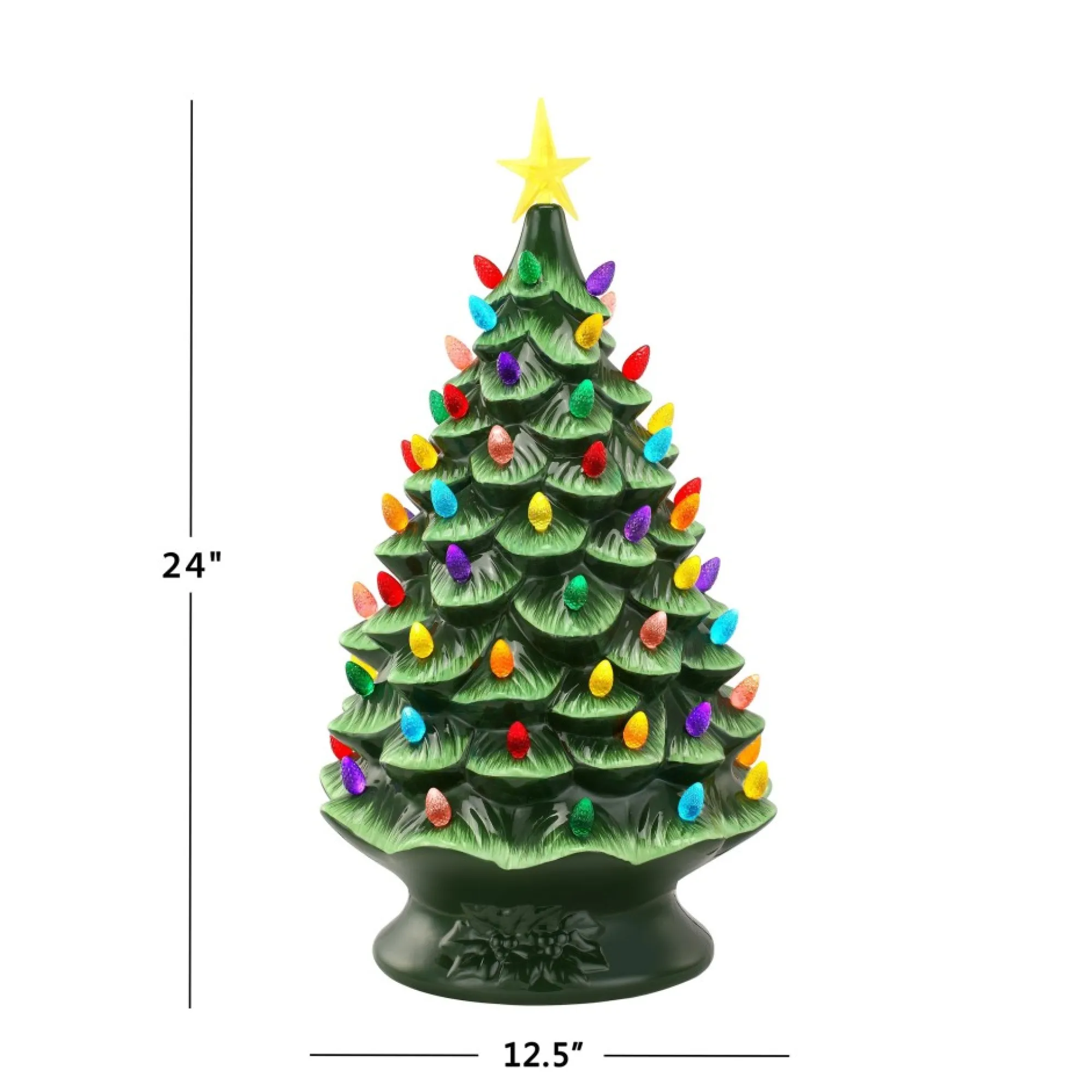 Mr. Christmas Green Ceramic Trees>24" Nostalgic Ceramic Tree - Green