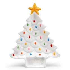 Mr. Christmas Plates & Platters>14.25'' Nostalgic Ceramic Tree Dip Platter - White