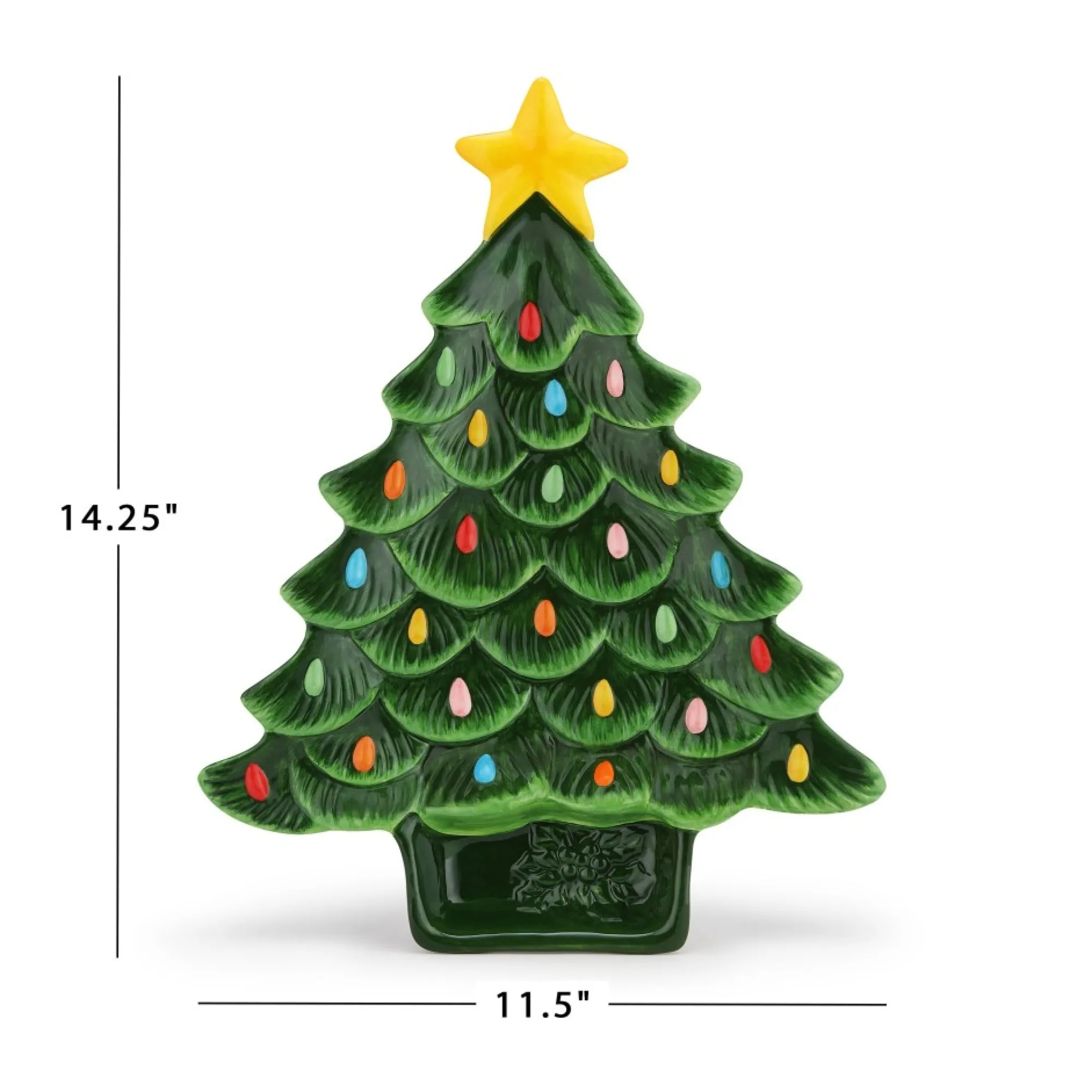 Mr. Christmas Plates & Platters>14.25'' Nostalgic Ceramic Tree Dip Platter - Green