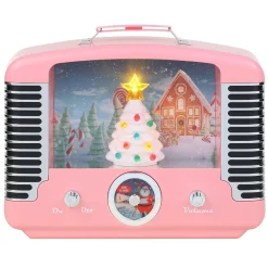 Mr. Christmas Musical Decor>12" Nostalgic Tree Radio - Pink