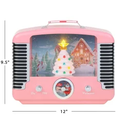 Mr. Christmas Musical Decor>12" Nostalgic Tree Radio - Pink